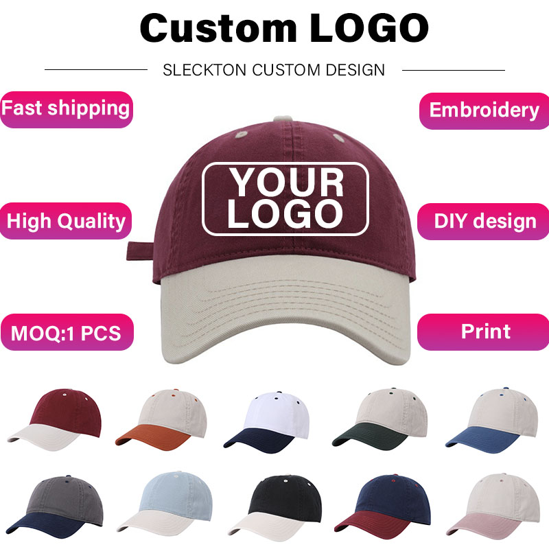 Baseball Cap Structured - SLECKTON Custom Logo Splicing Baseball Cap