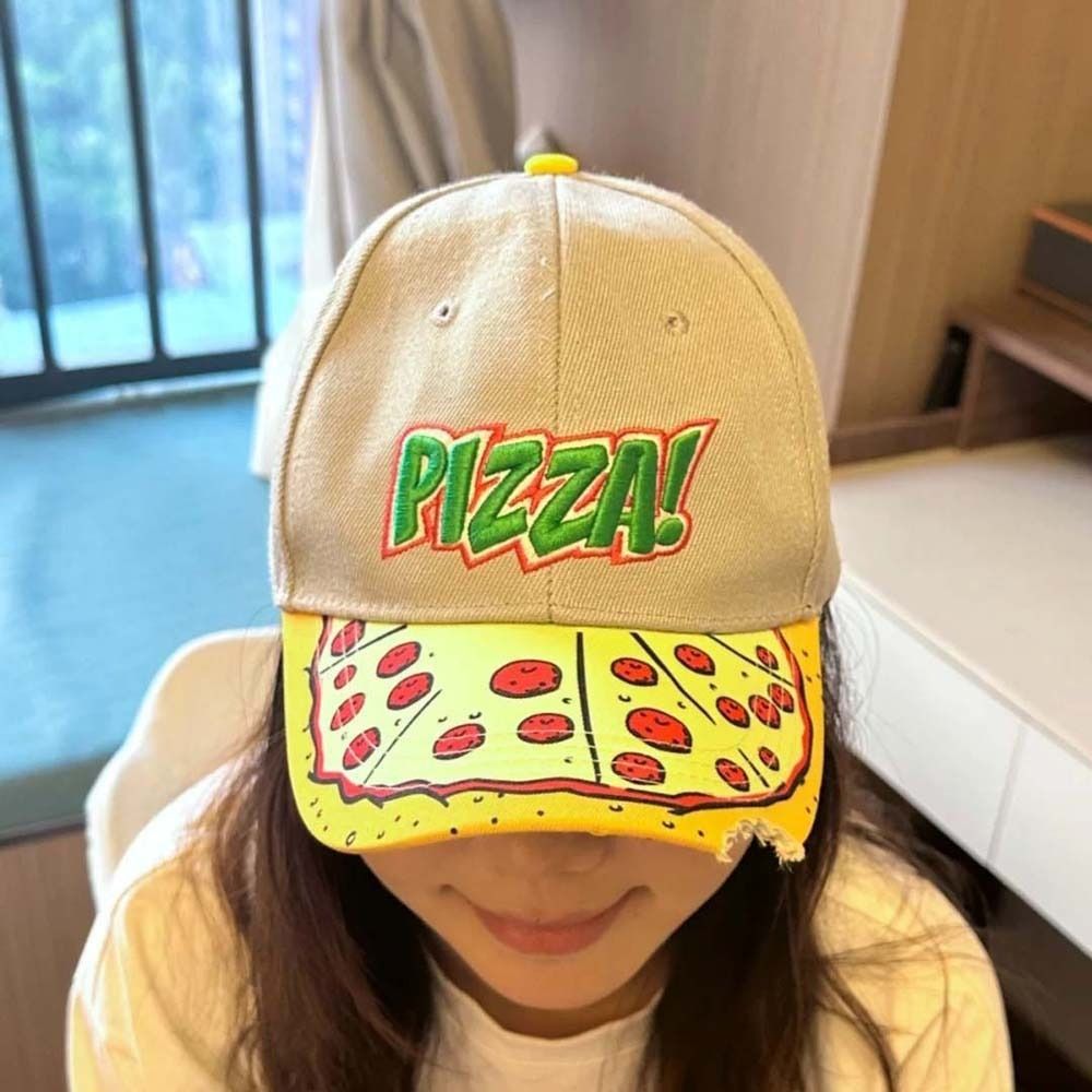 Snapback Hat Flat - Adjustable Donut Embroidery Baseball Cap Korean