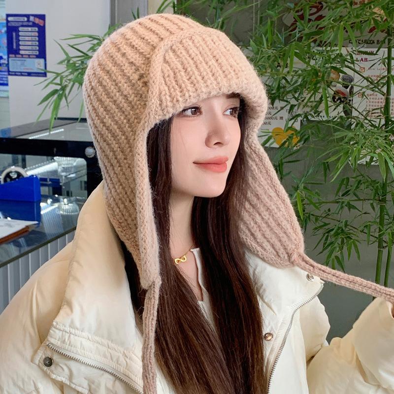 Autumn Winter Knit Earflap Bea – Trapper Hat Ear Flap recenzja i cena