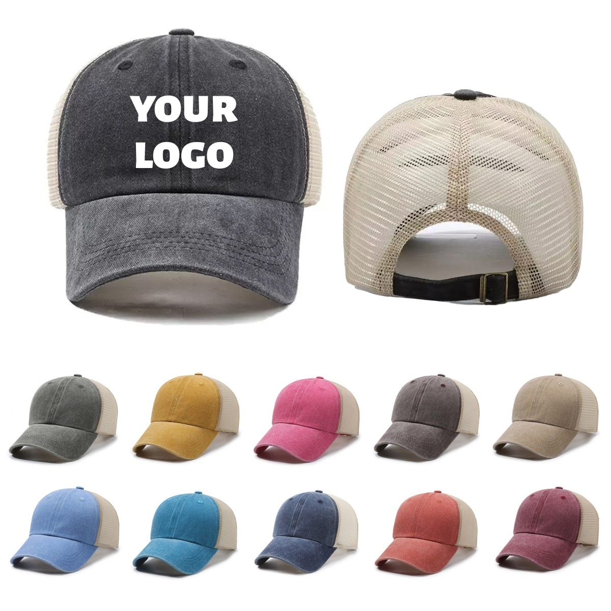 Custom Logo Washed Mesh Cap Br – Visor Sun Hat recenzja i cena