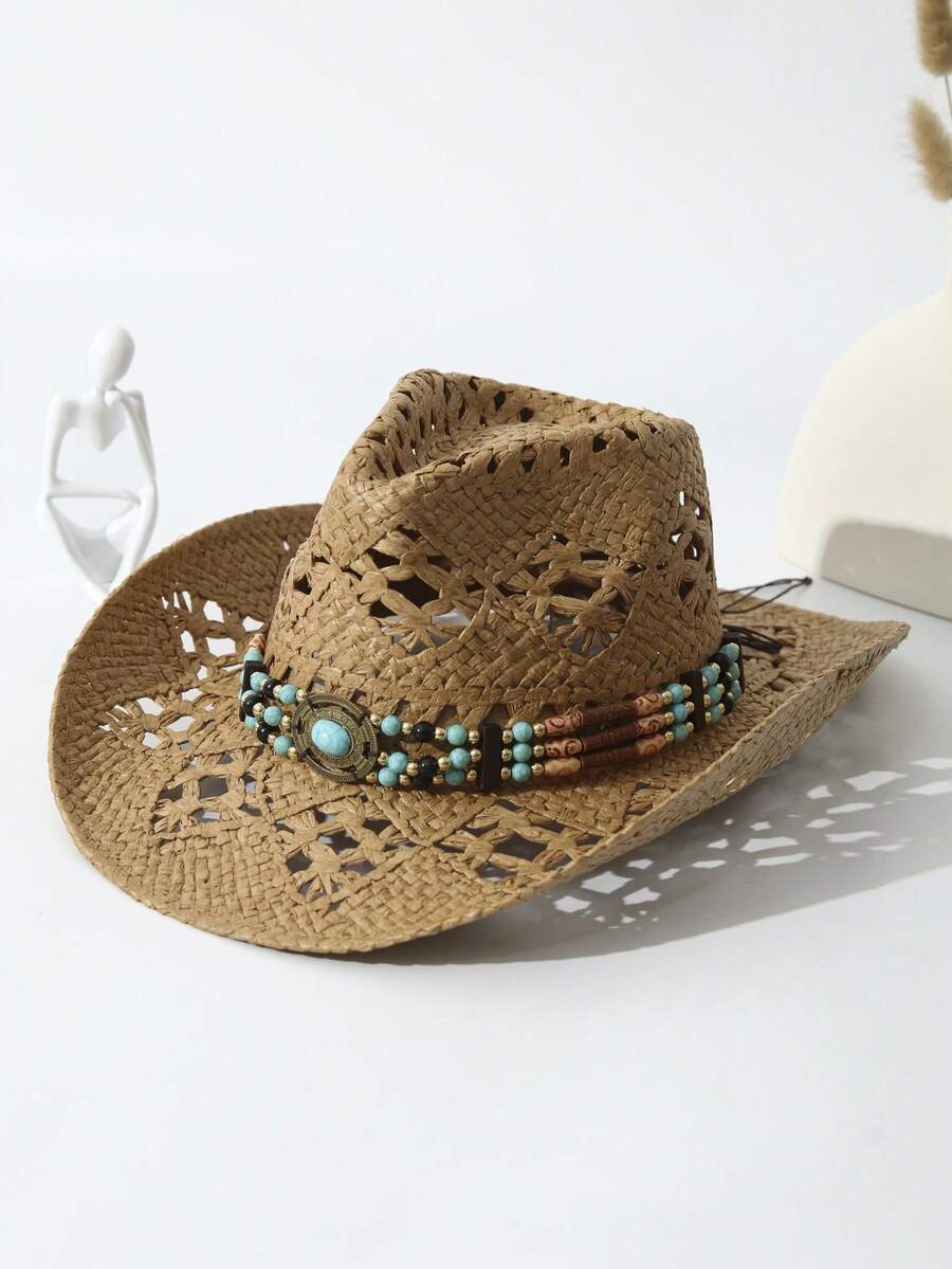 Unisex Straw Cowboy Hat With T – Cowboy Hat Straw recenzja i cena