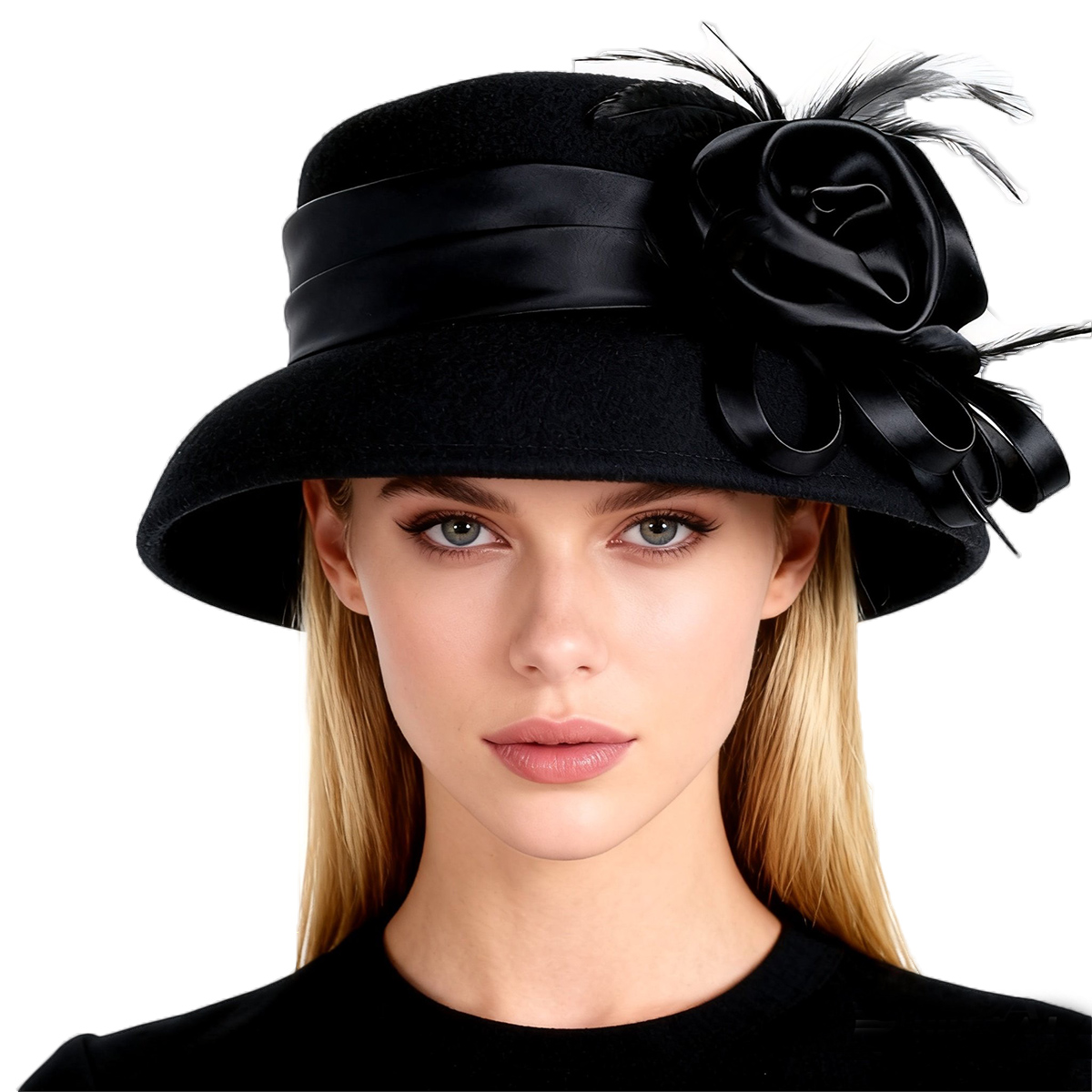Women's Black Wool Felt Cloche – Fedora Hat Wool recenzja i cena