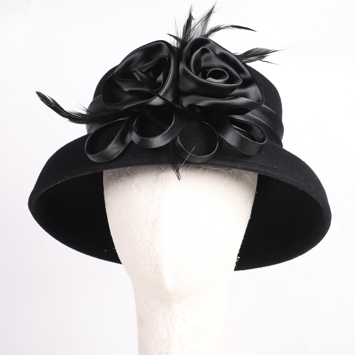 Women's Black Wool Felt Cloche – Fedora Hat Wool recenzja i cena