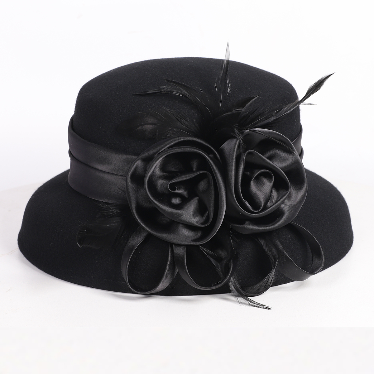 Women's Black Wool Felt Cloche – Fedora Hat Wool recenzja i cena