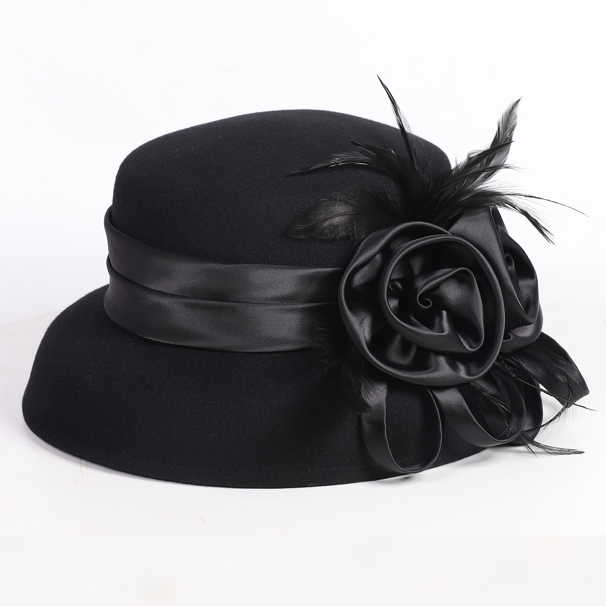 Women's Black Wool Felt Cloche – Fedora Hat Wool recenzja i cena