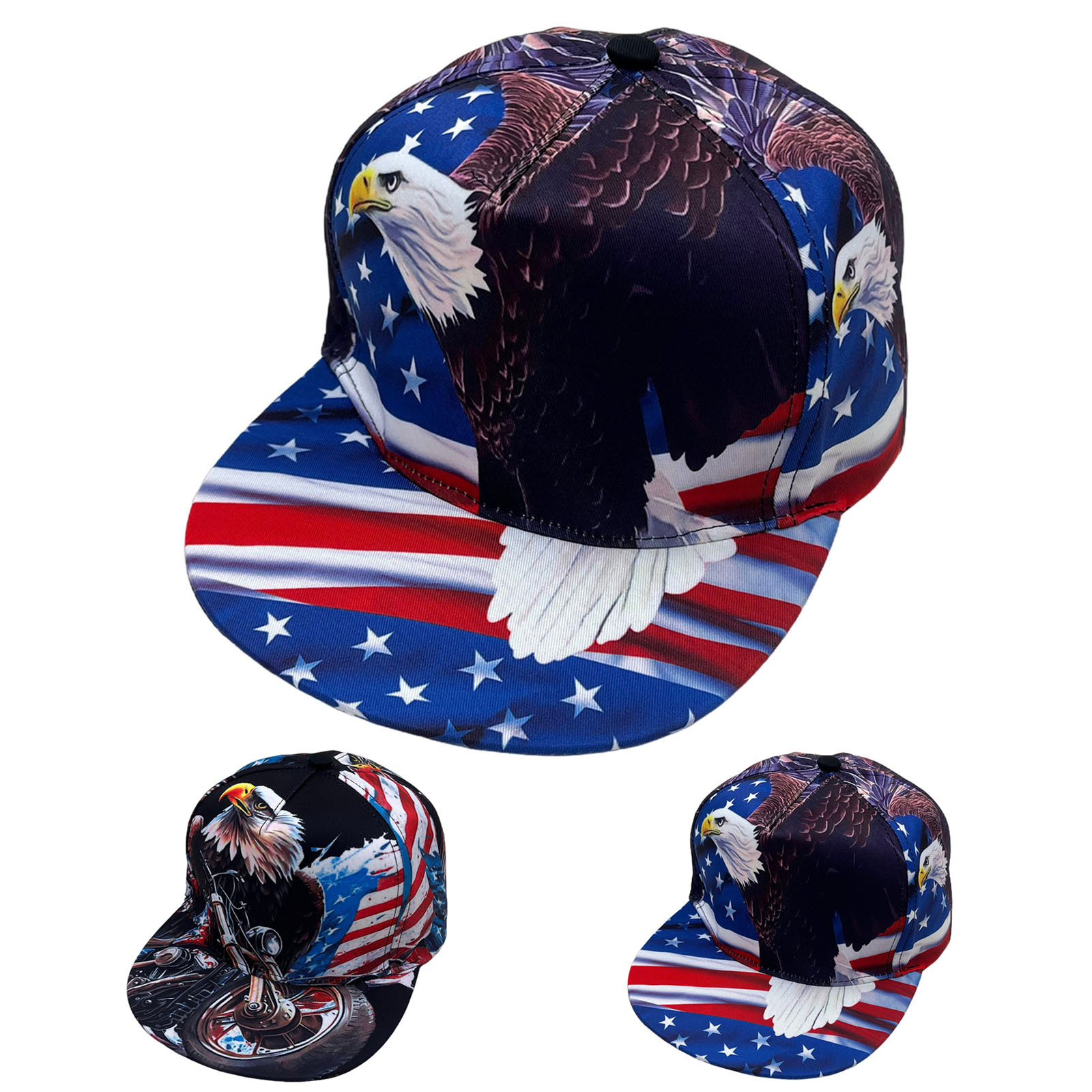 USA Eagle Printed Unisex Flat  – Snapback Hat Flat recenzja i cena