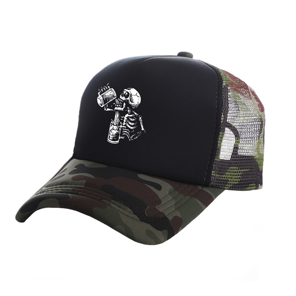 Fashion Cool Drunk Skull Truck – Trucker Cap Mesh recenzja i cena