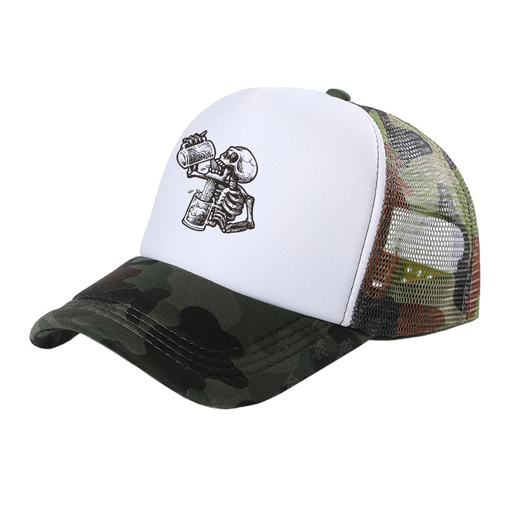 Fashion Cool Drunk Skull Truck – Trucker Cap Mesh recenzja i cena