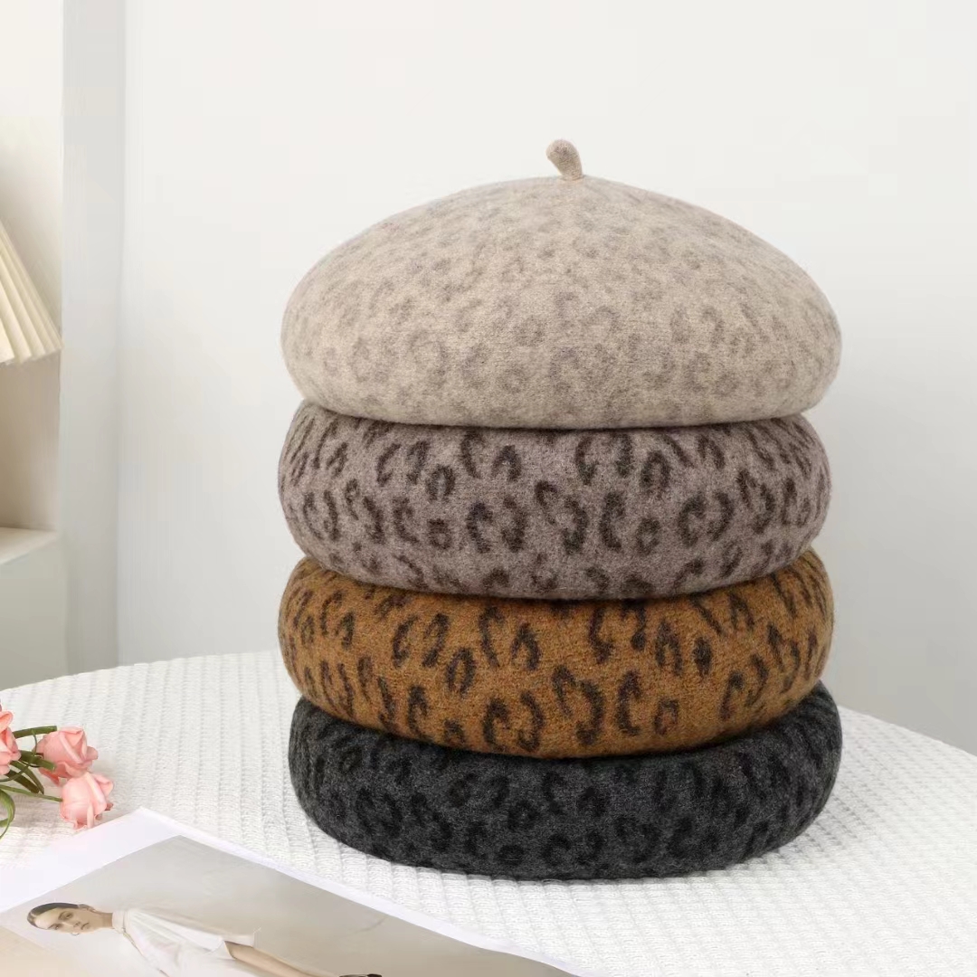 New Leopard Print Autumn Winte – Beret French Wool recenzja i cena
