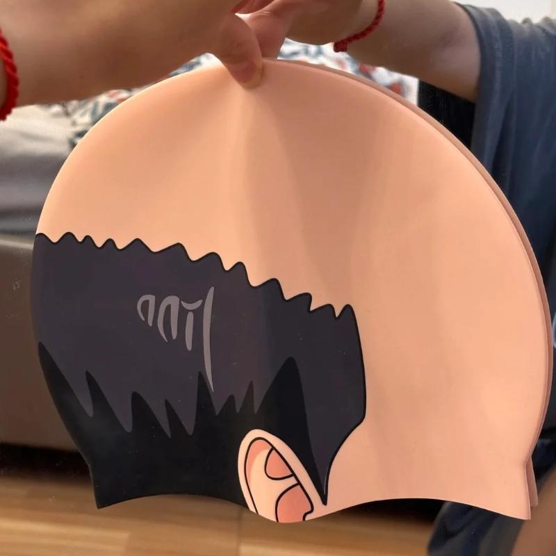 #@Funny Bald Head Swim Cap - M – Swim Hat Silicone recenzja i cena