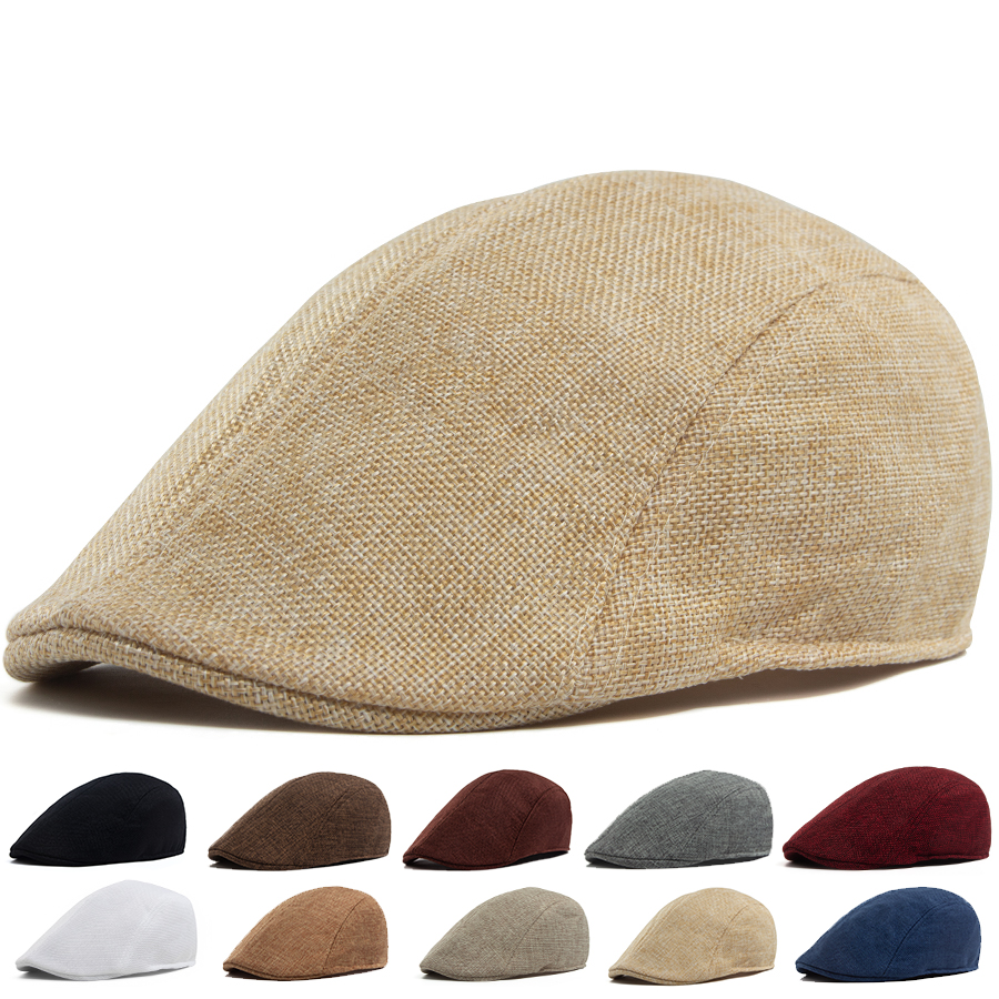 Men's Linen Flat Cap Spring Su – Newsboy Cap Ivy recenzja i cena