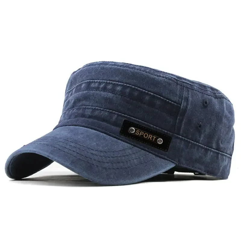 Men Washed Cotton Flat Top Mil – Visor Sun Hat recenzja i cena