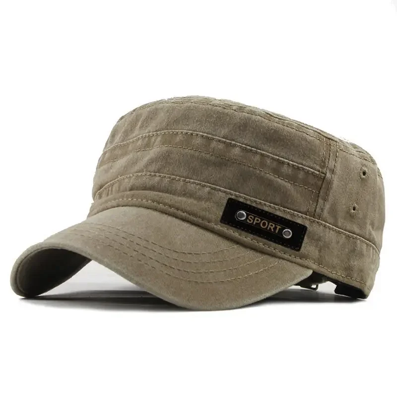 Men Washed Cotton Flat Top Mil – Visor Sun Hat recenzja i cena