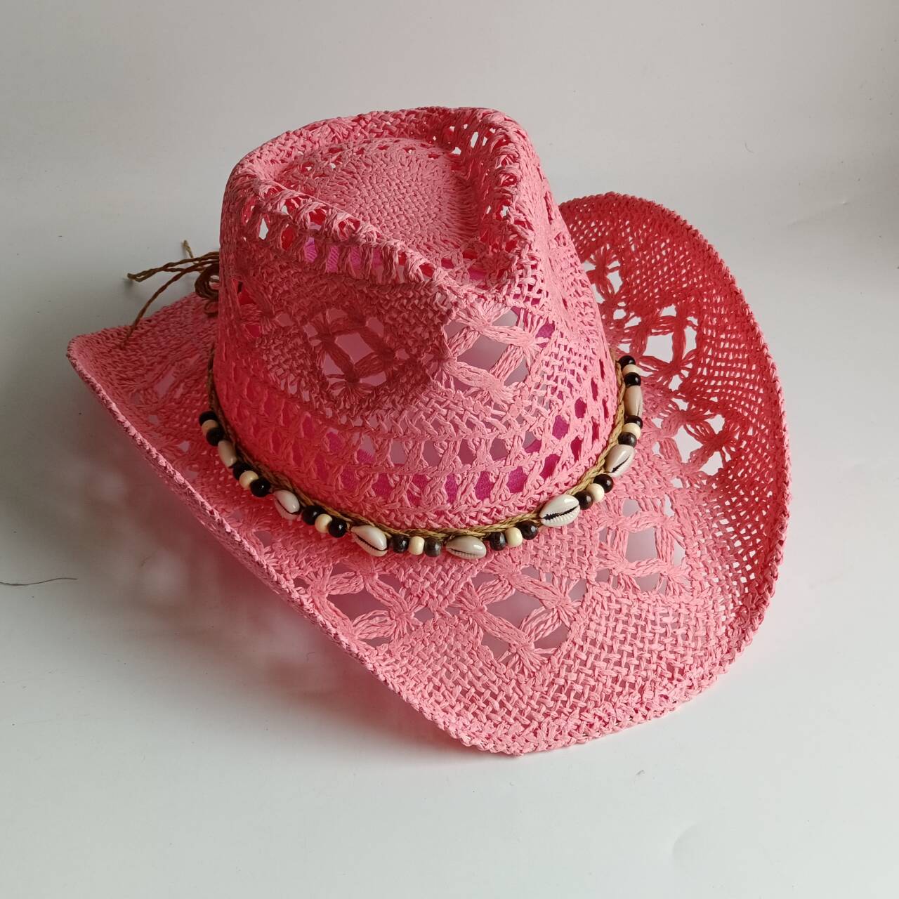 Pink Cowboy straw hat  hollow  – Cowboy Hat Straw recenzja i cena
